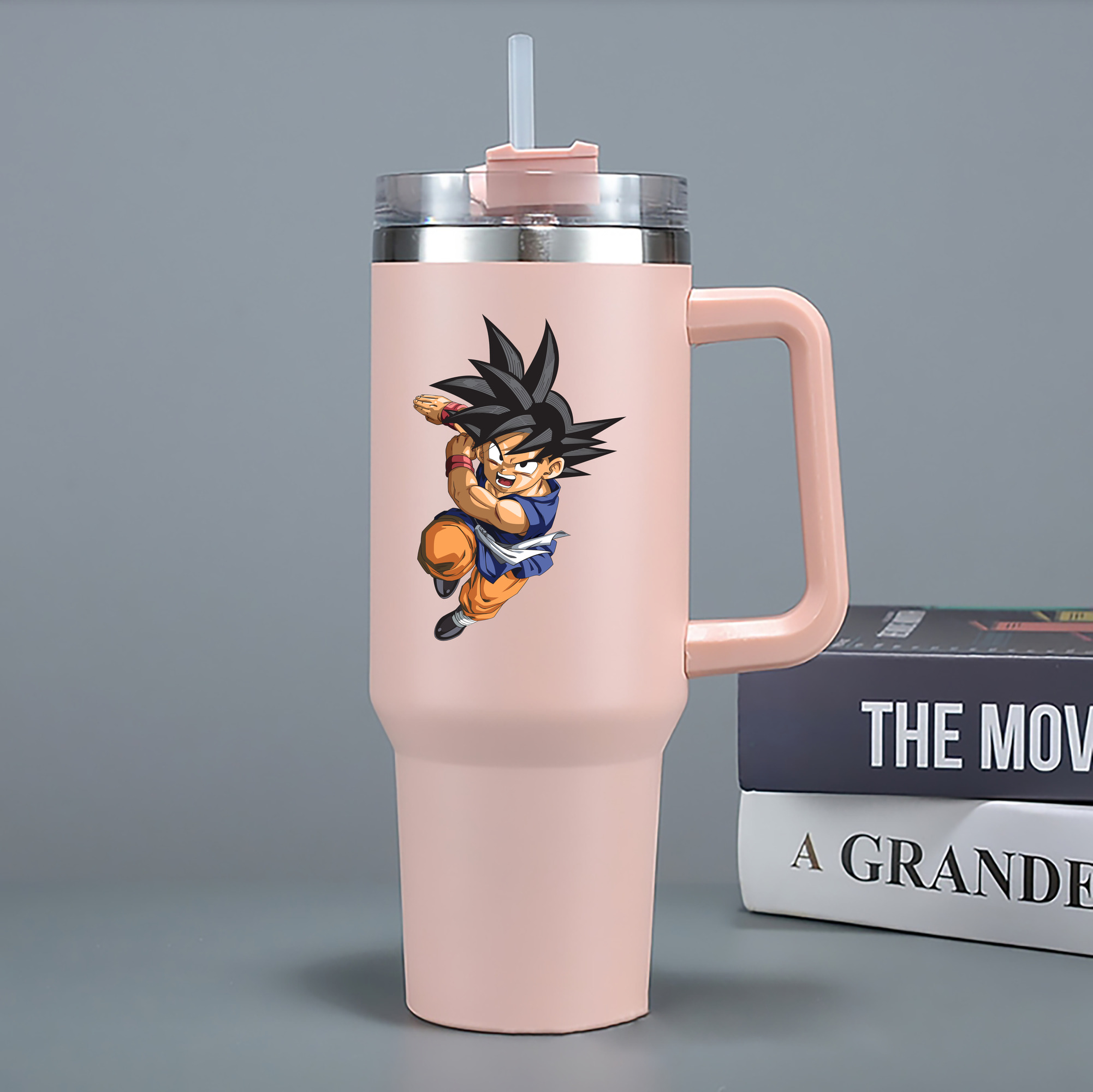 （画像用） ドラゴンボール 孫悟空（そん ごくう）Son Goku カカロット DRAGON BALL Kakarotto 1200mL車用タンブラー - クリスタルステッカー（プラスチックストロー付き）